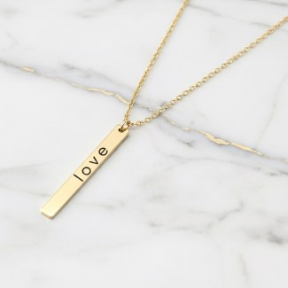 The Vertical Gold Bar Necklace - 18K Gold