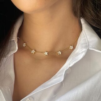 Sparkling Stars Choker / Necklace -  Silver/ Gold Plated