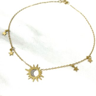 Sun & Moon Anklet - 18K Gold