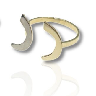 Two Letter Open Ring - 18K Gold