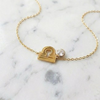 Libra Sign Bracelet- 18K Gold