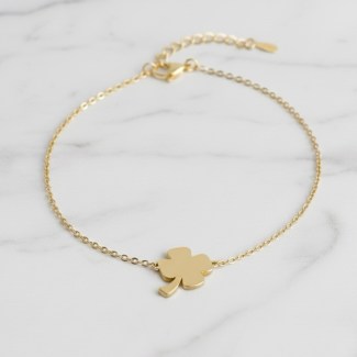 Lucky Clover Anklet - 18K Gold