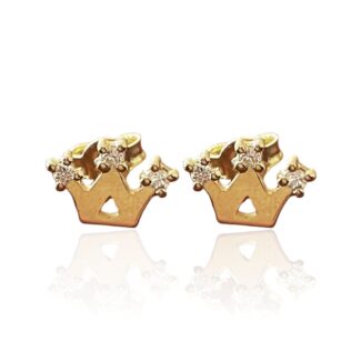 Crown Diamond/ Gemstones Earrings - 18K Gold