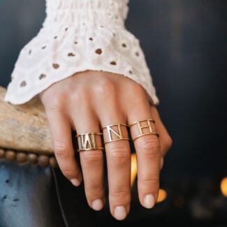 Cut out Initial Ring- 18K Gold