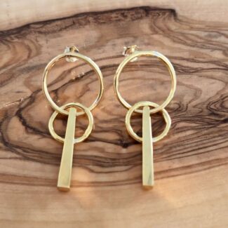 2 Hoops Earrings - 18K Gold