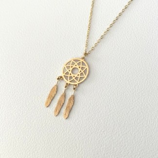 Dream Catcher Necklace - 18K Gold